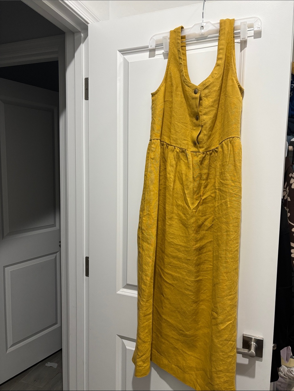 Notperfectlinen VALLEY front brass snaps linen dress